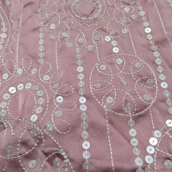 Bob Mackie wearable art Light Pink with Sequin embroidery button front NWT Sz L - Picture 4 of 10